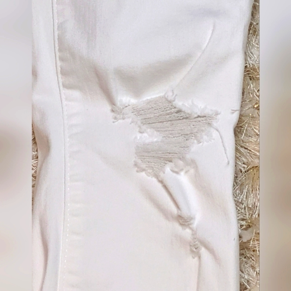 Women's White Denim Fitted Jeans Size 5/27 - Picture 5 of 8